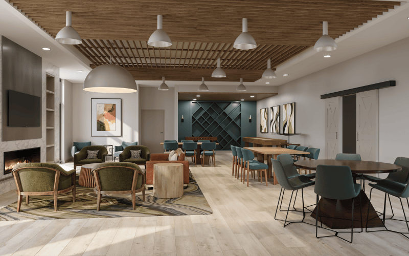 Clubroom with table and chairs